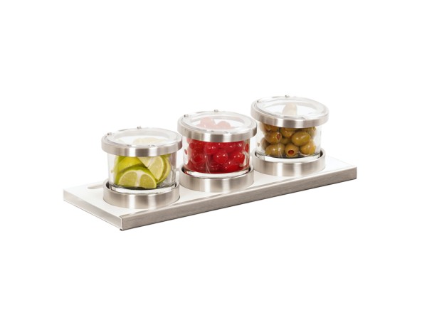 Luxe Metal Chilled Mixology Organizer - 16oz Jar With Hinged Lid